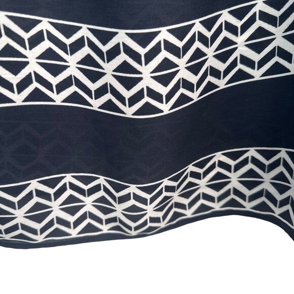 Banana Republic Navy Blue & White 12 Geometric Print Tunic Dress Polyester - Picture 10 of 16